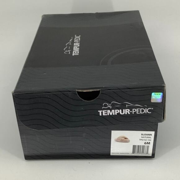 Tempur-Pedic Size 6M Natural Sloann Slide Slippers Faux Fur Cross-Strap P19-17 - Picture 10 of 12